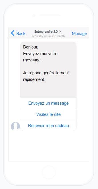 Comment créer un bot messenger Facebook? - Une capture d'écran d'un téléphone portable - Font